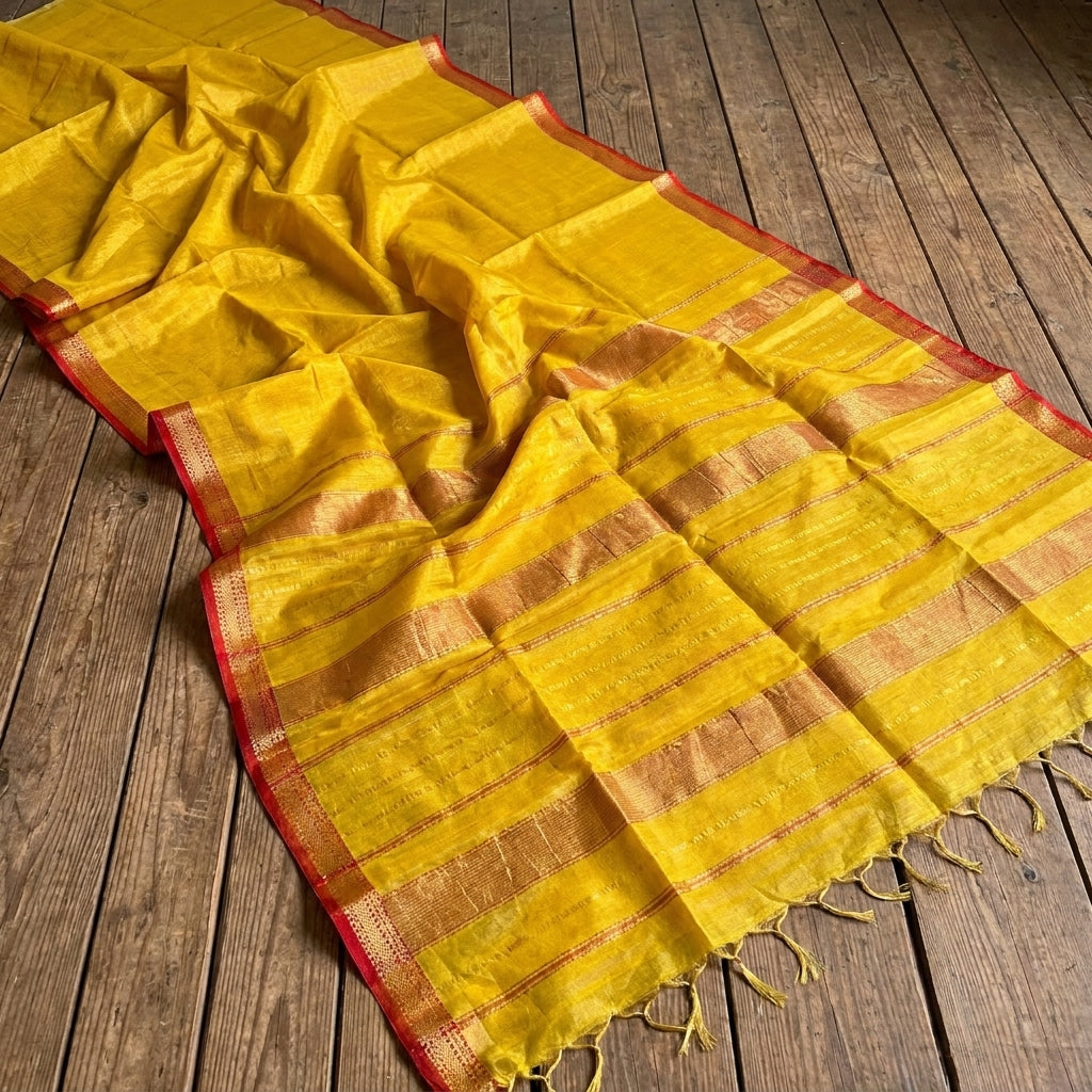 Roudro Chhowa Maheshwari Tissue silk saree