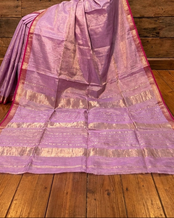 Roudro Chhowa Maheshwari Tissue silk saree