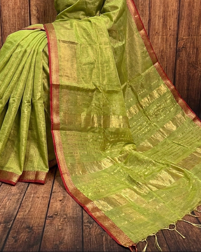 Roudro Chhowa Maheshwari Tissue silk saree