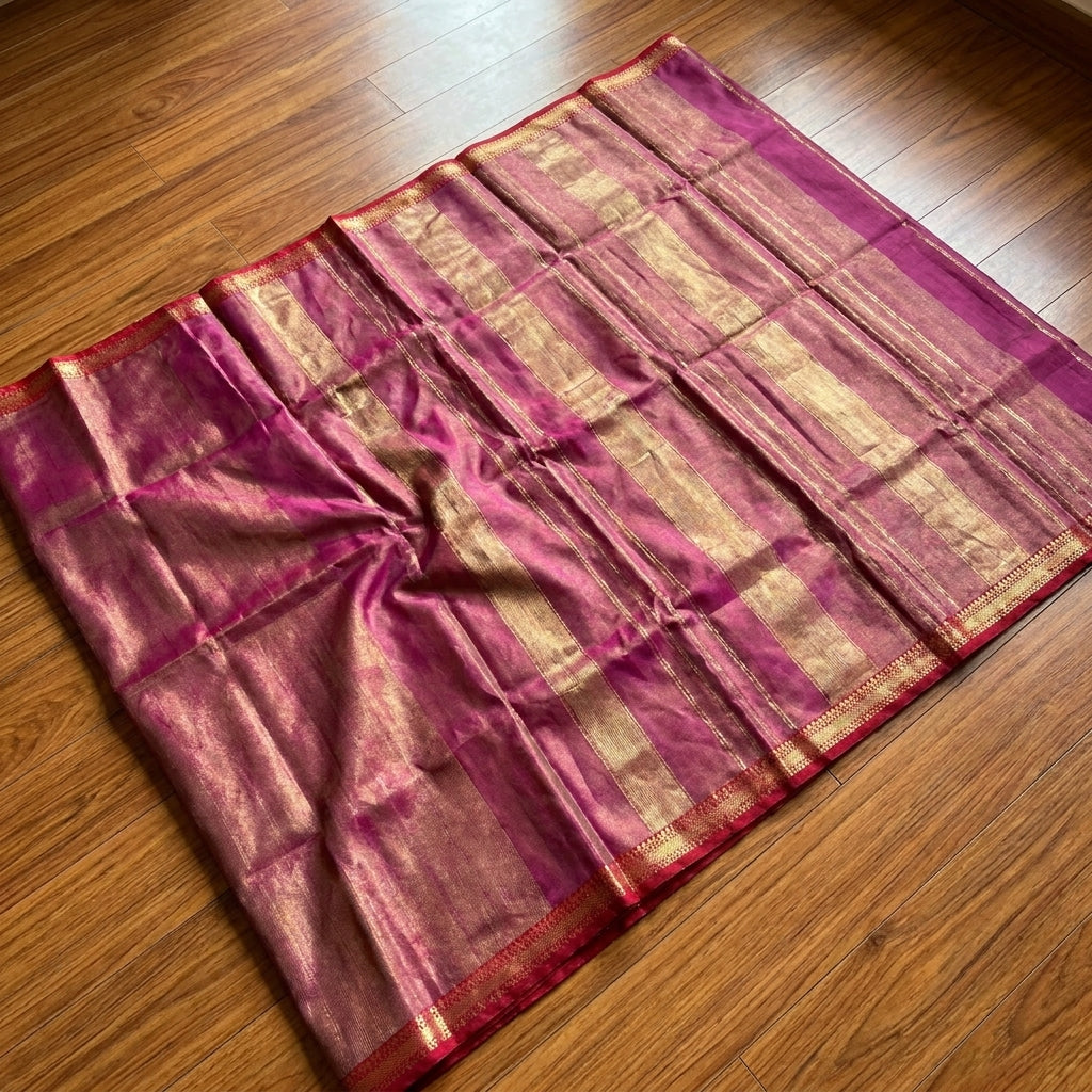 Roudro Chhowa Maheshwari Tissue silk saree