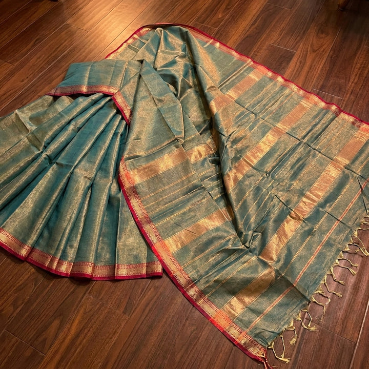 Roudro Chhowa Maheshwari Tissue silk saree