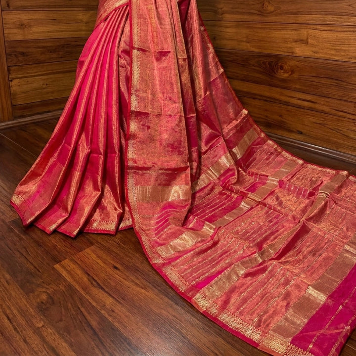 Roudro Chhowa Maheshwari Tissue silk saree