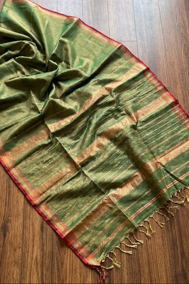 Roudro Chhowa Maheshwari Tissue silk saree