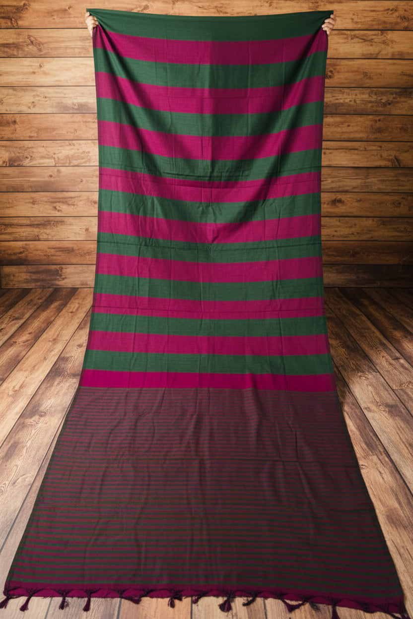Multi Color Khadi Cotton Saree