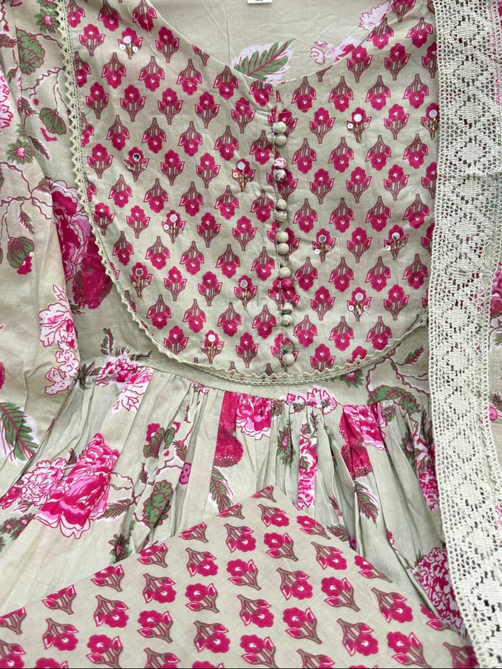 Petal Paradise Cotton Suit Set