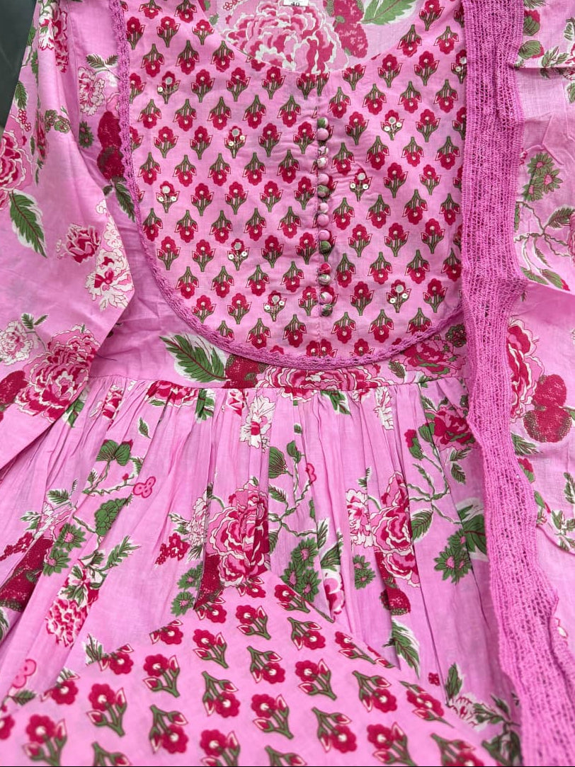 Petal Paradise Cotton Suit Set
