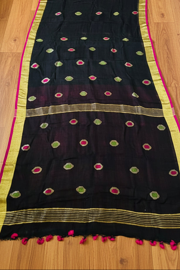 The Bengal Loom- Linen Jamdani Saree