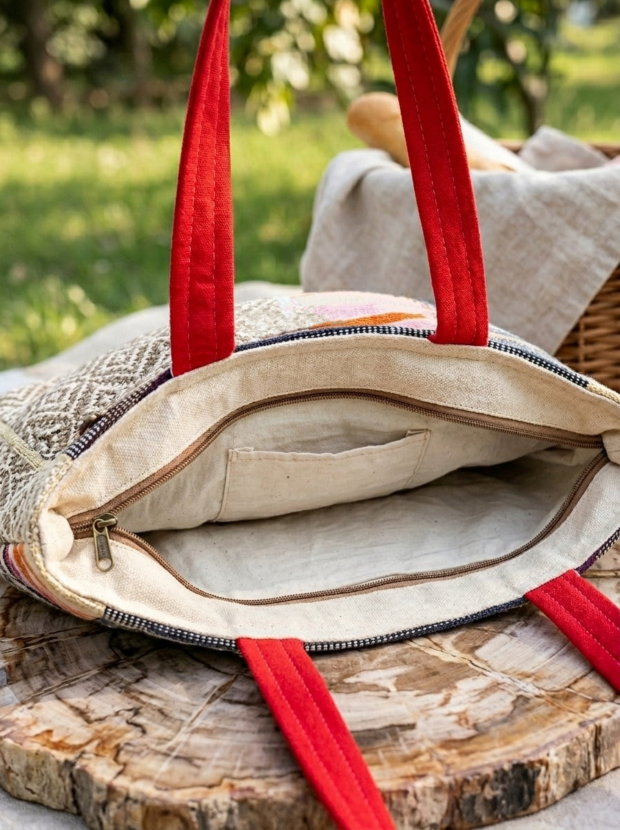 Carry Them Beautifully - Patchwork Oversized Tote Bag