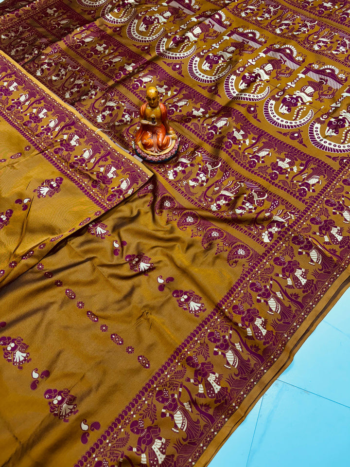 Rajnartaki Motif Baluchori Semi Silk Saree