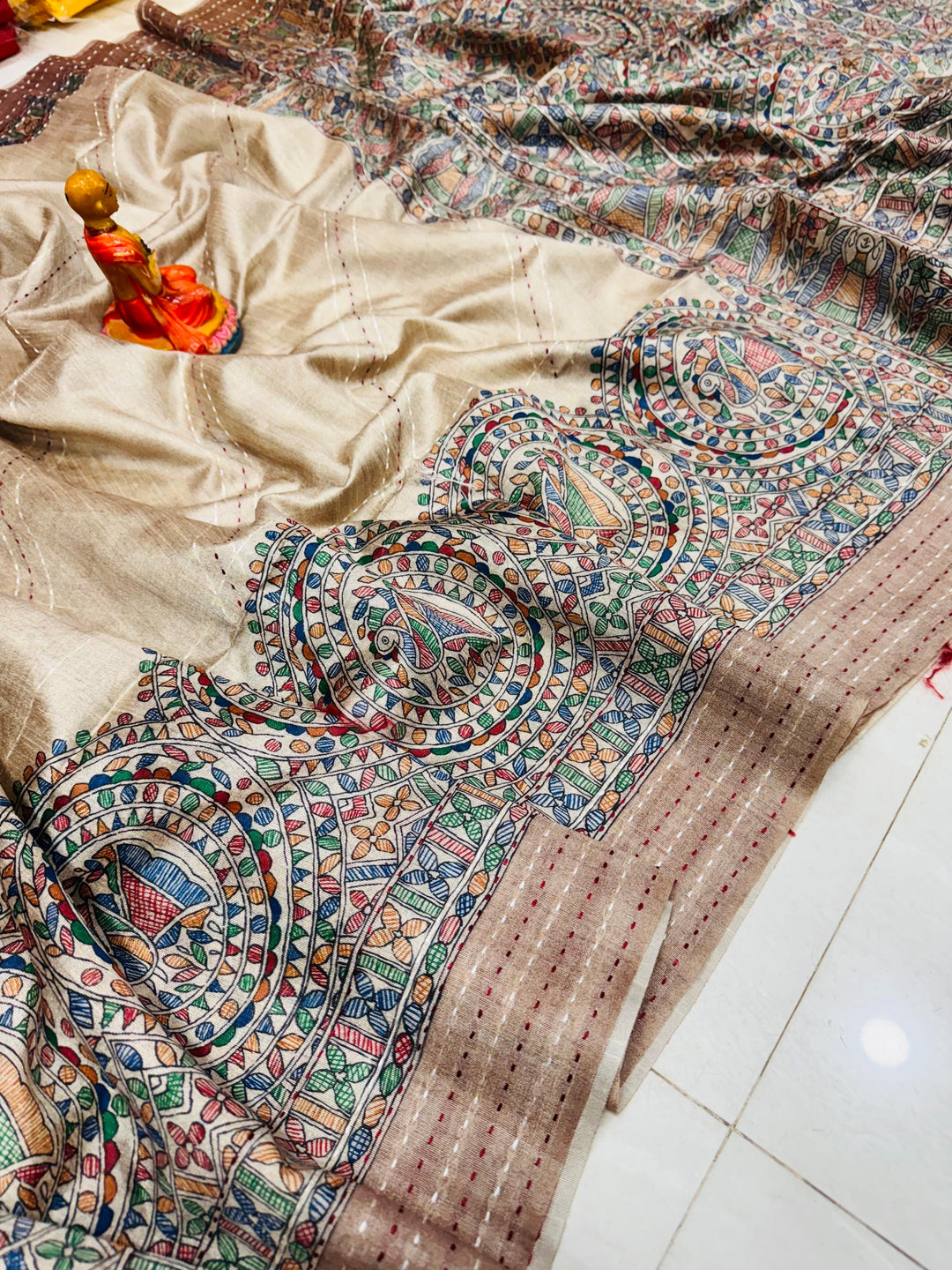 Madhubani Mohona Exclusive Katha Tassar Saree