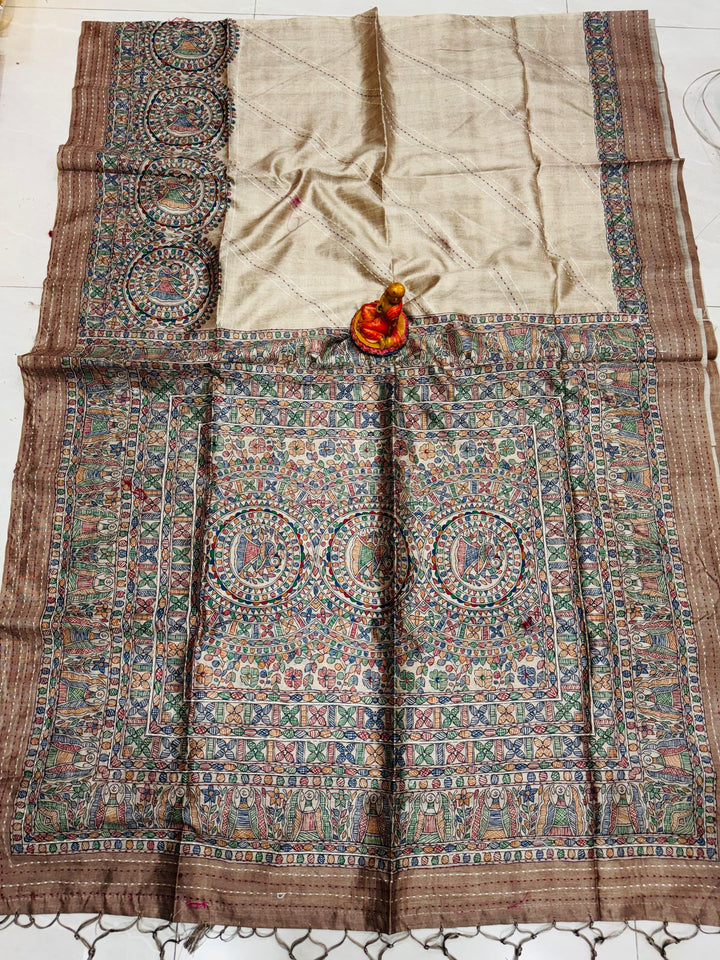 Madhubani Mohona Exclusive Katha Tassar Saree