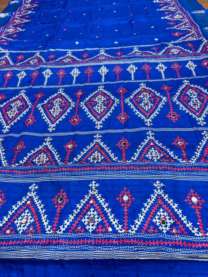 Neelkantha Heritage Semi Matka Silk Gujarati Print Saree