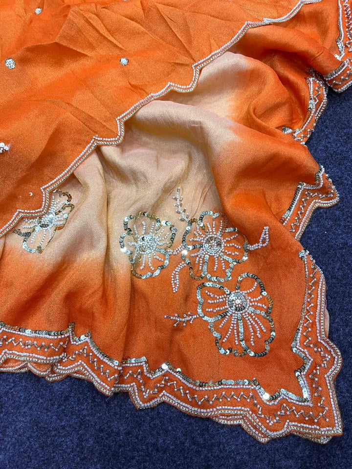 Sunset Ombre Cosmos Fancy Silk Saree