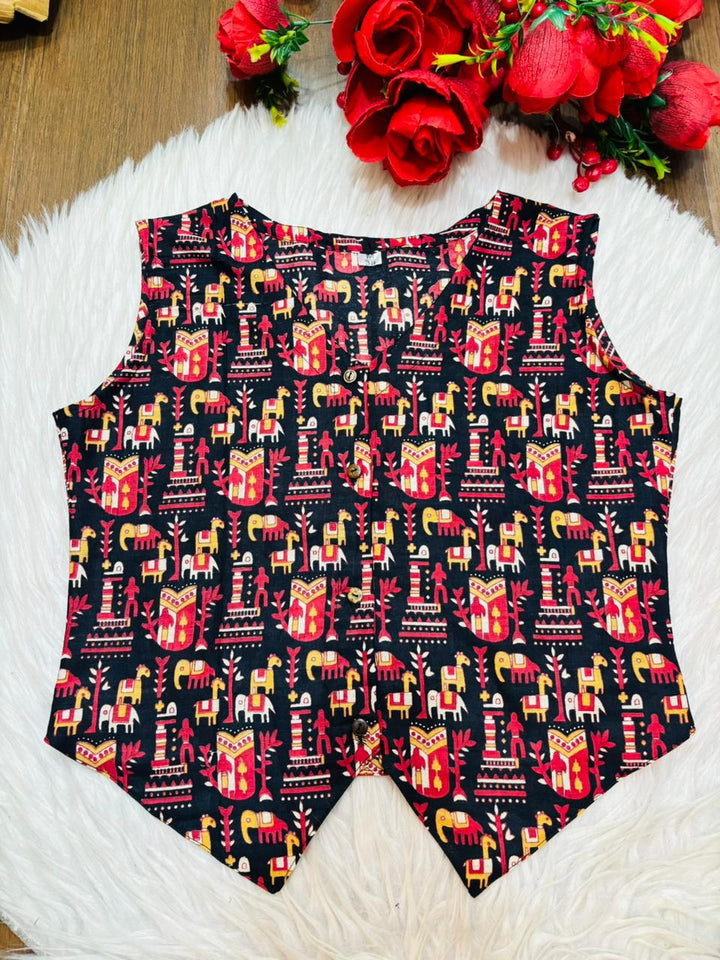 Aaranya – Tribal Print Cotton Vest Kurti