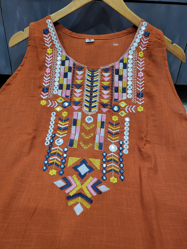 Ocean Bloom Cotton Kurti Set