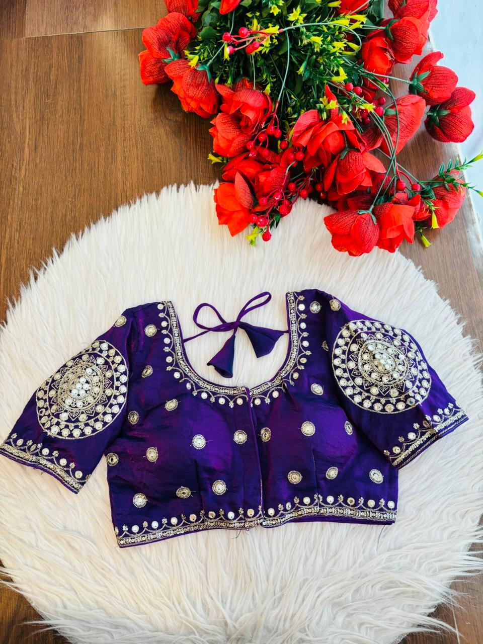 Imperial Purple Designer Silk Blouse