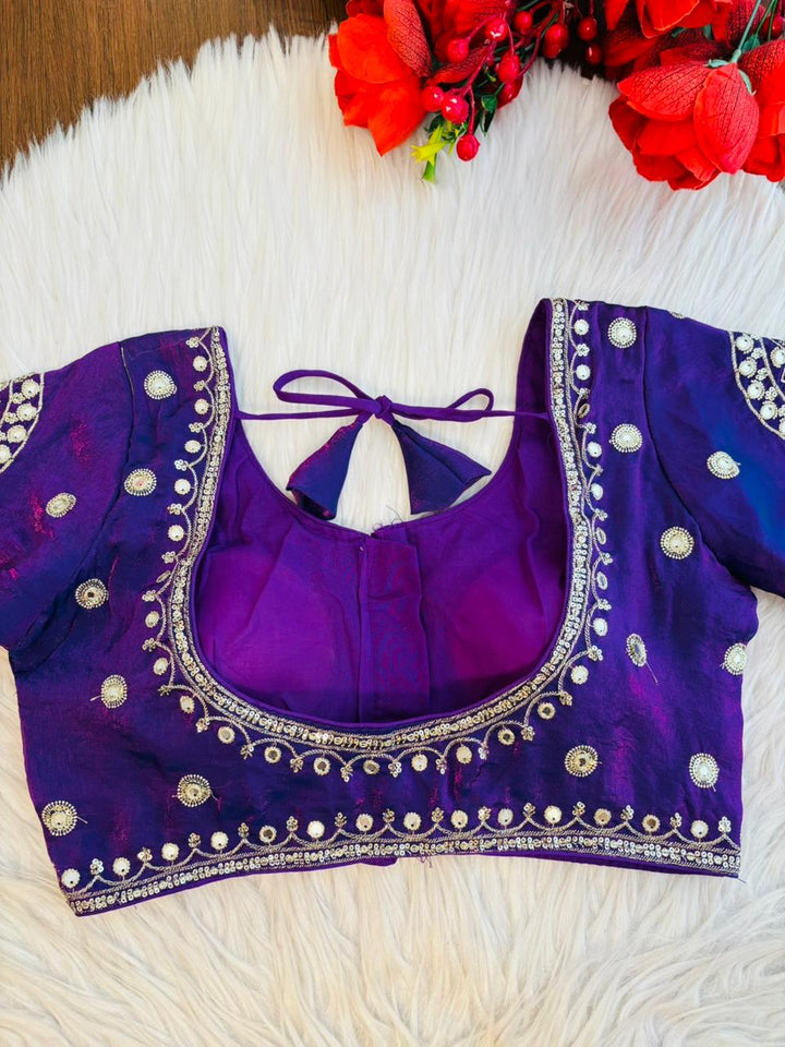 Imperial Purple Designer Silk Blouse