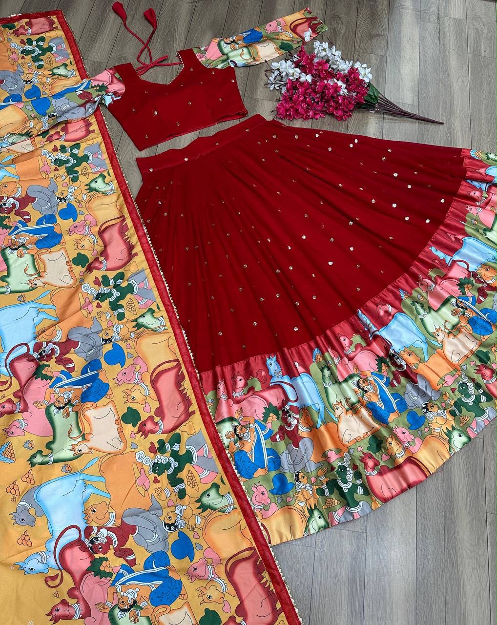 Raas Rangini Georgette Lehenga