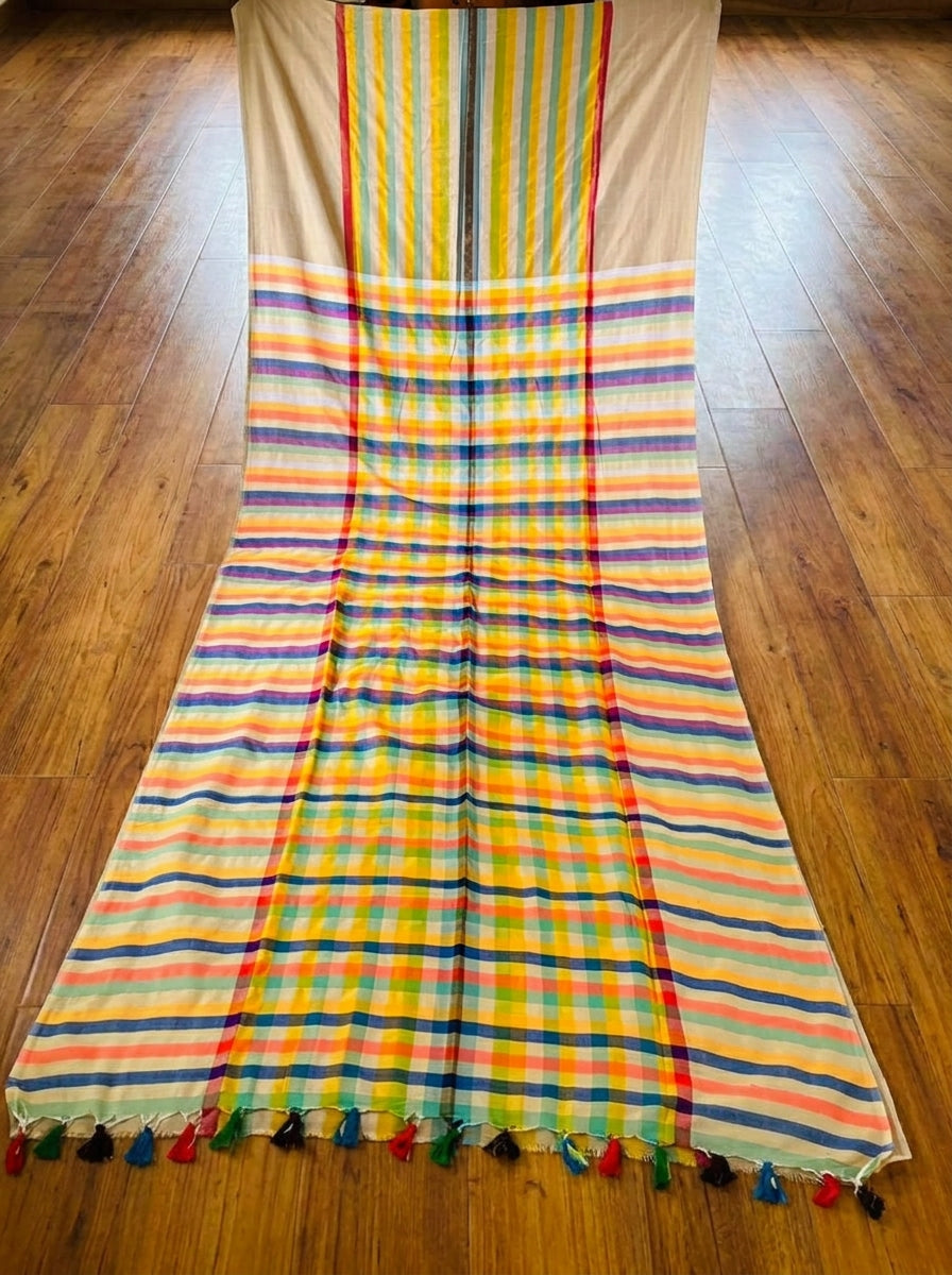 Saptaranga Khadi Cotton Saree