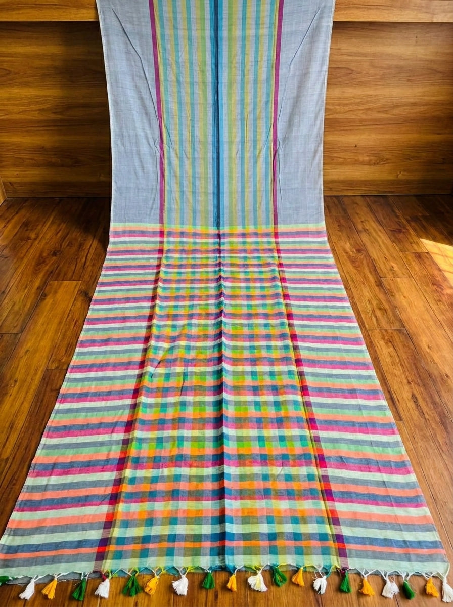 Saptaranga Khadi Cotton Saree