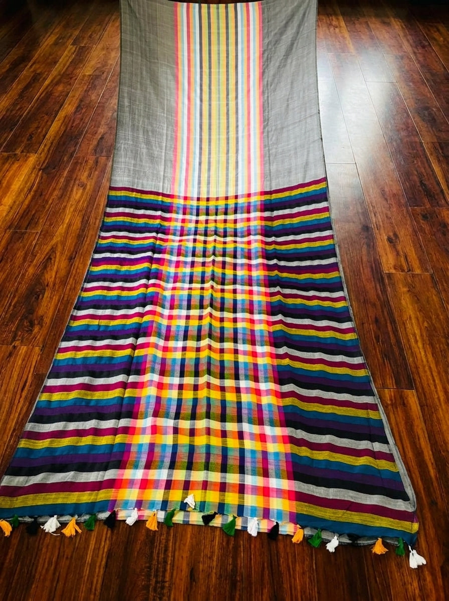 Saptaranga Khadi Cotton Saree