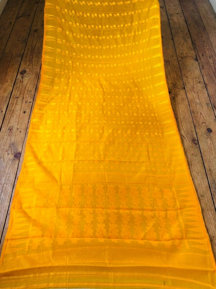 Suranjali Bengal Jamdani Saree (Yellow)