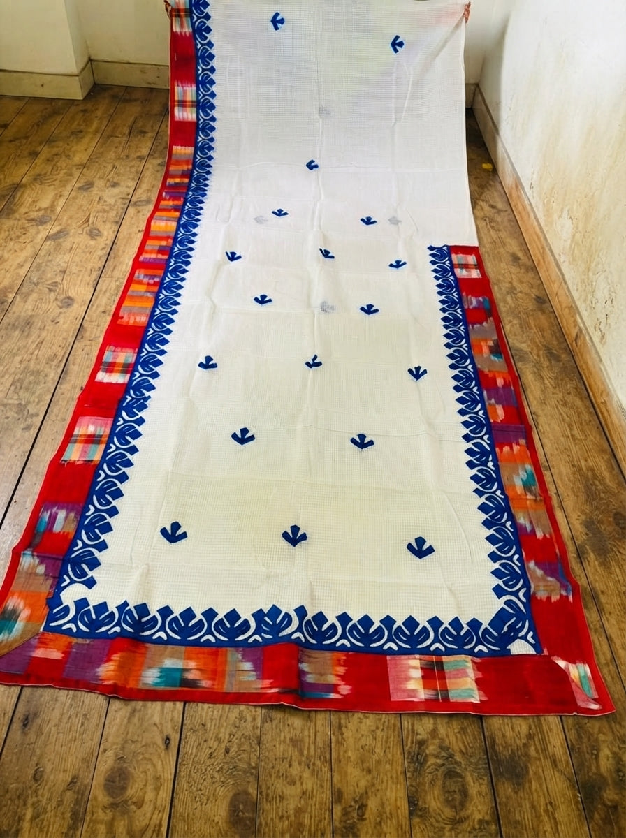 Aloklata Cotton Kota Applique Saree