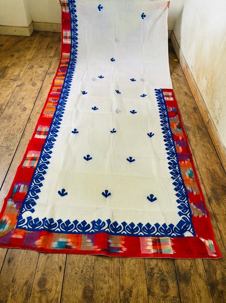 Aloklata Cotton Kota Applique Saree