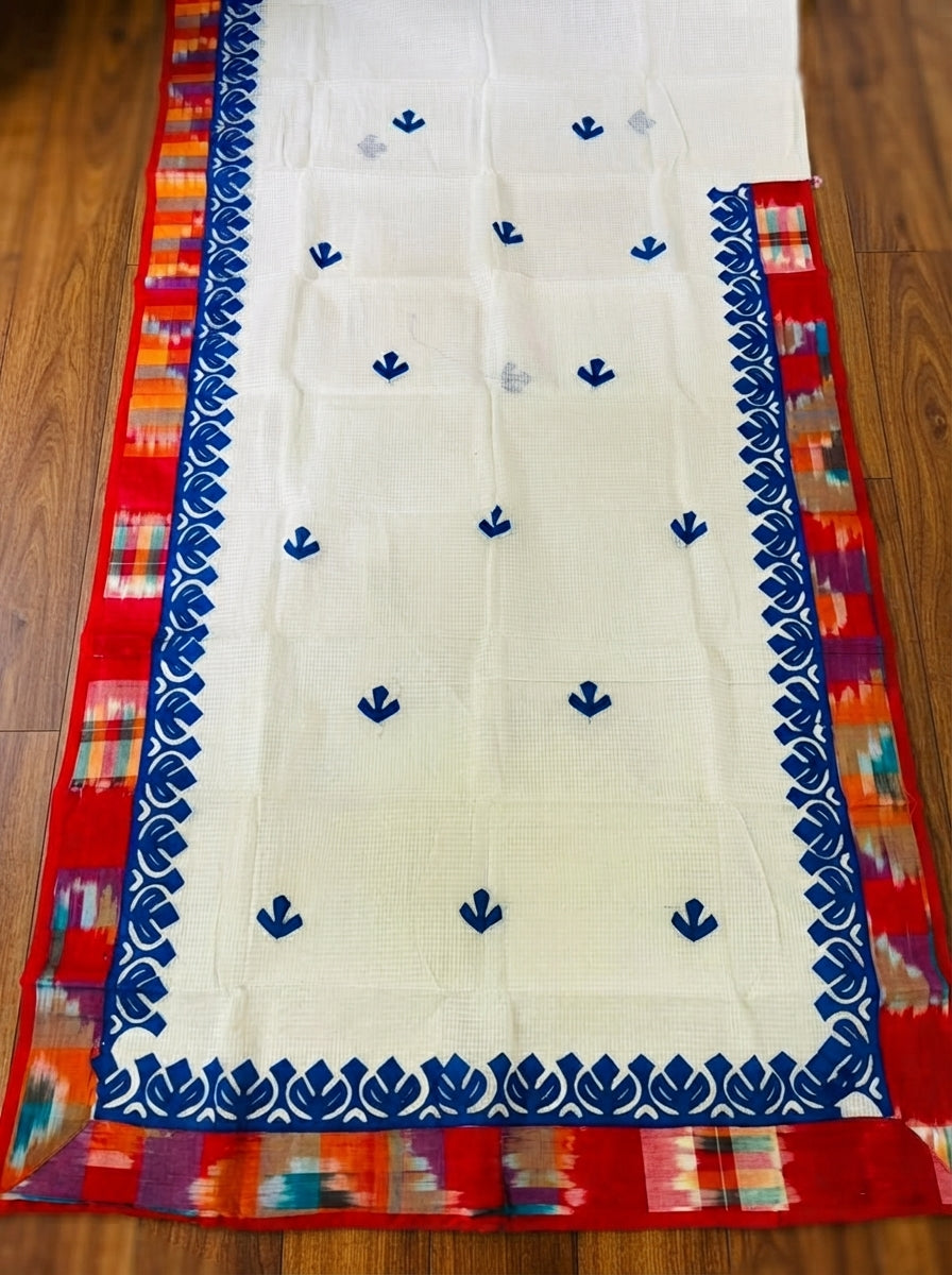 Aloklata Cotton Kota Applique Saree
