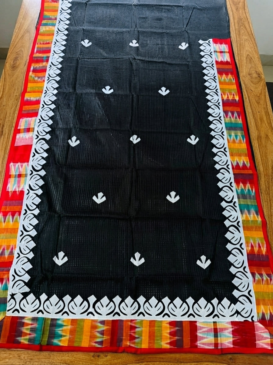 Aloklata Cotton Kota Applique Saree