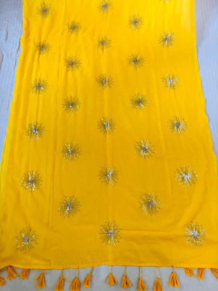 Stole My Heart Sequins Work Mul Cotton Saree