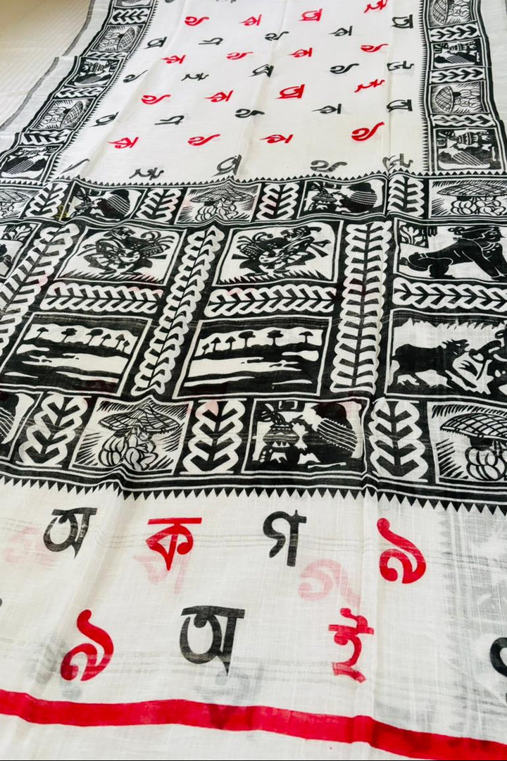 Sahoj Path-(Linen Khadi) Saree