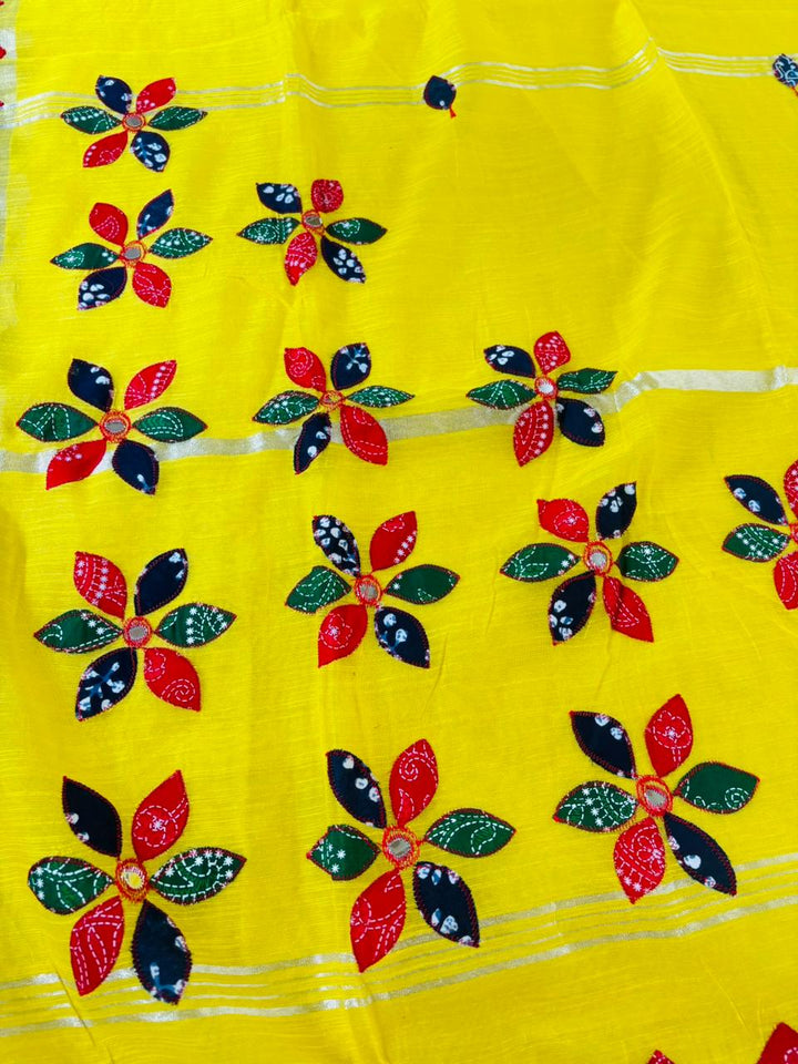 The Heritage Vine Khadi Linen Saree