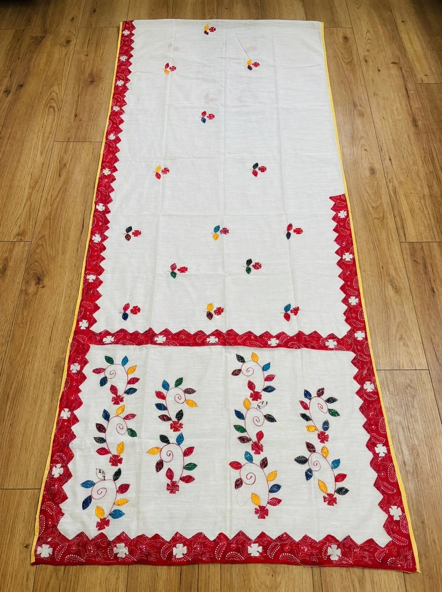 Garden Reverie Khadi Linen Saree