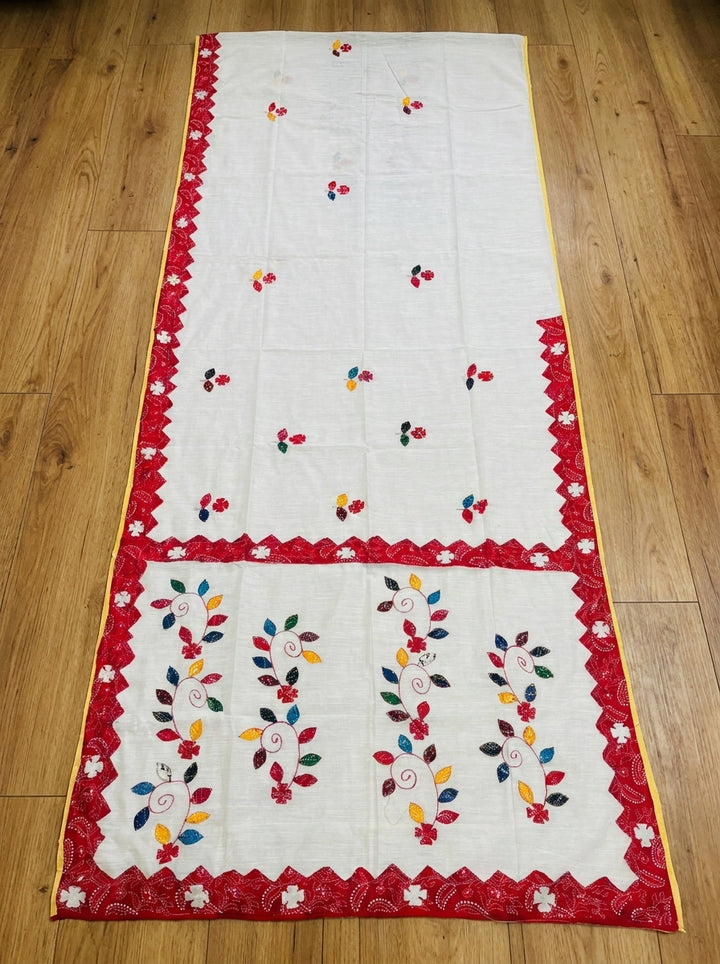 Garden Reverie Khadi Linen Saree