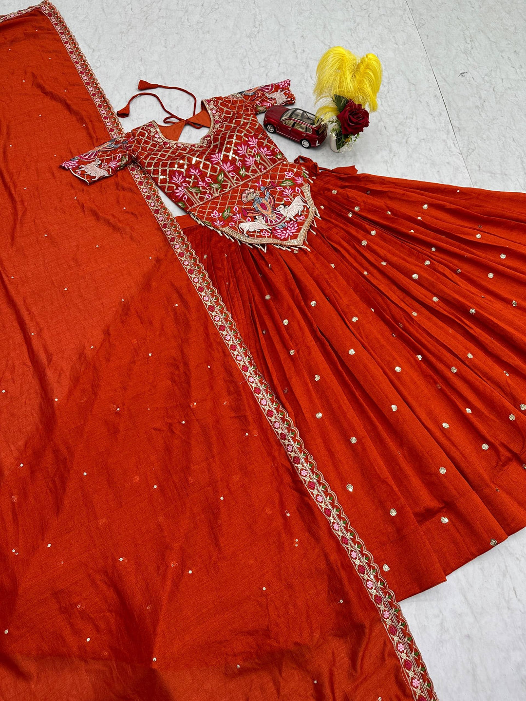Flame of Grace Silk Lehenga