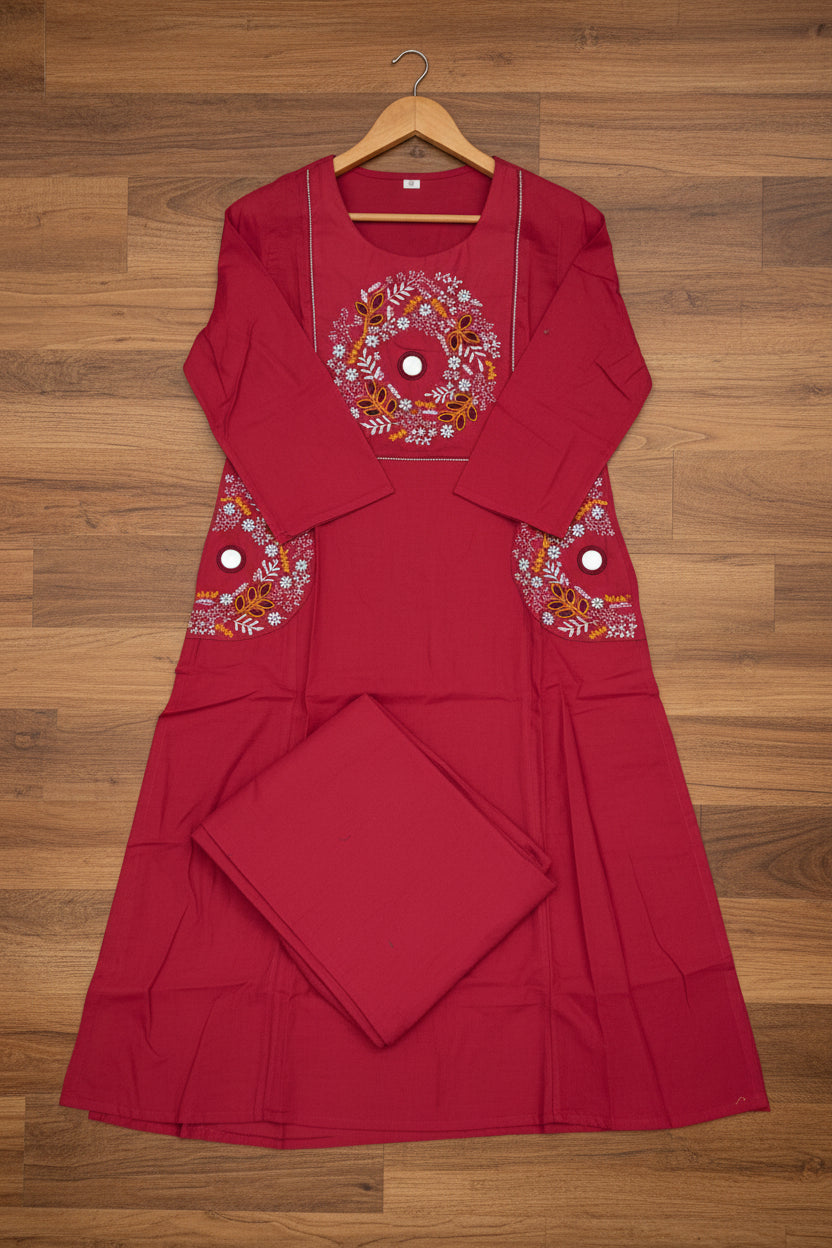 Floral Eclipse Cotton  Kurti Set