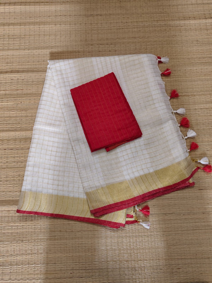 Swarnarekha Pure Linen Saree