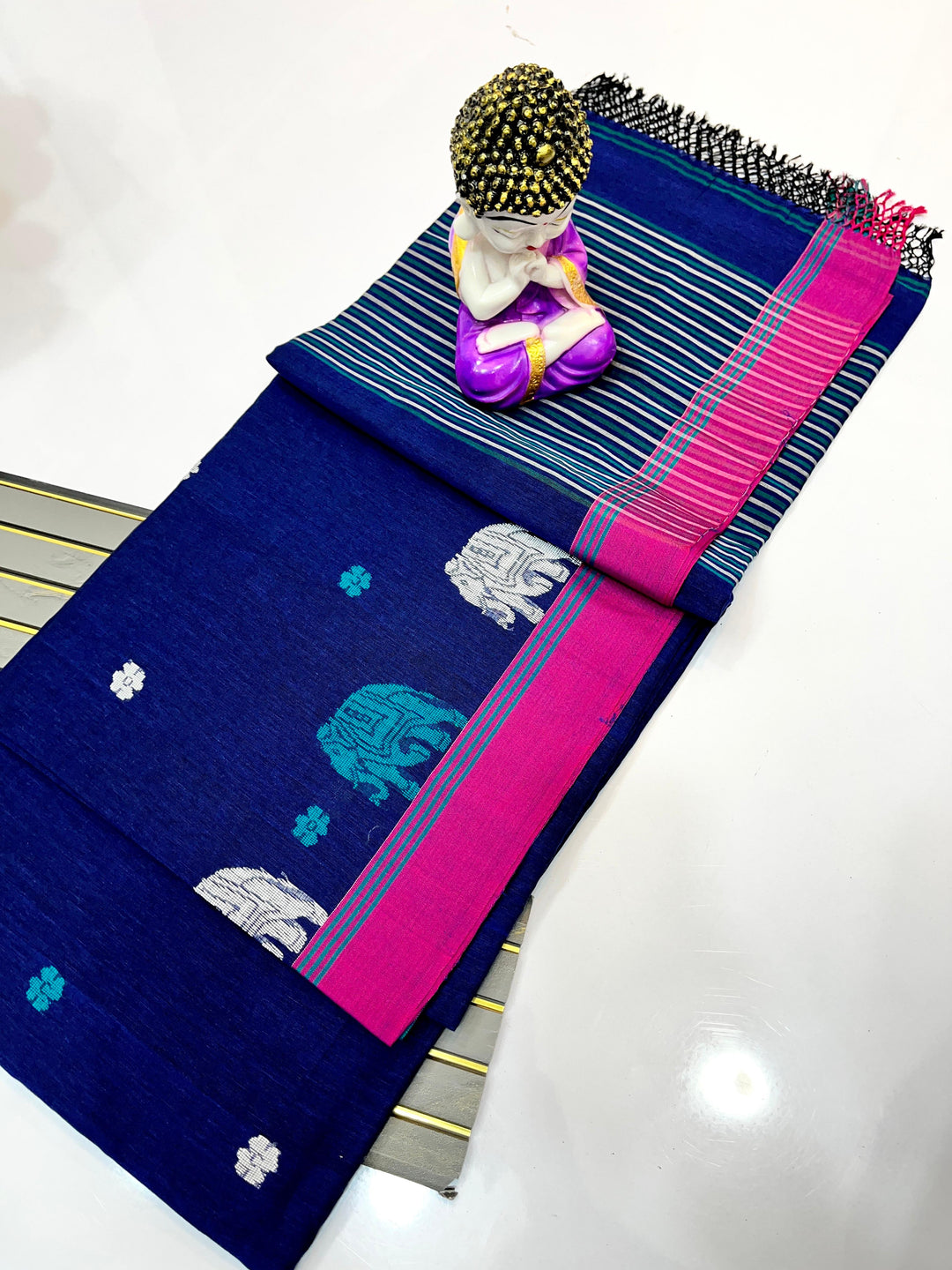 Rangrez Gajini khadi Jamdani Saree