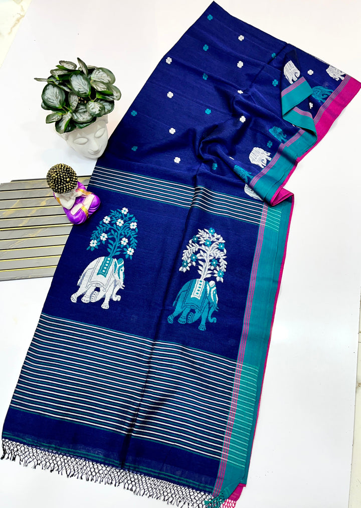 Rangrez Gajini khadi Jamdani Saree
