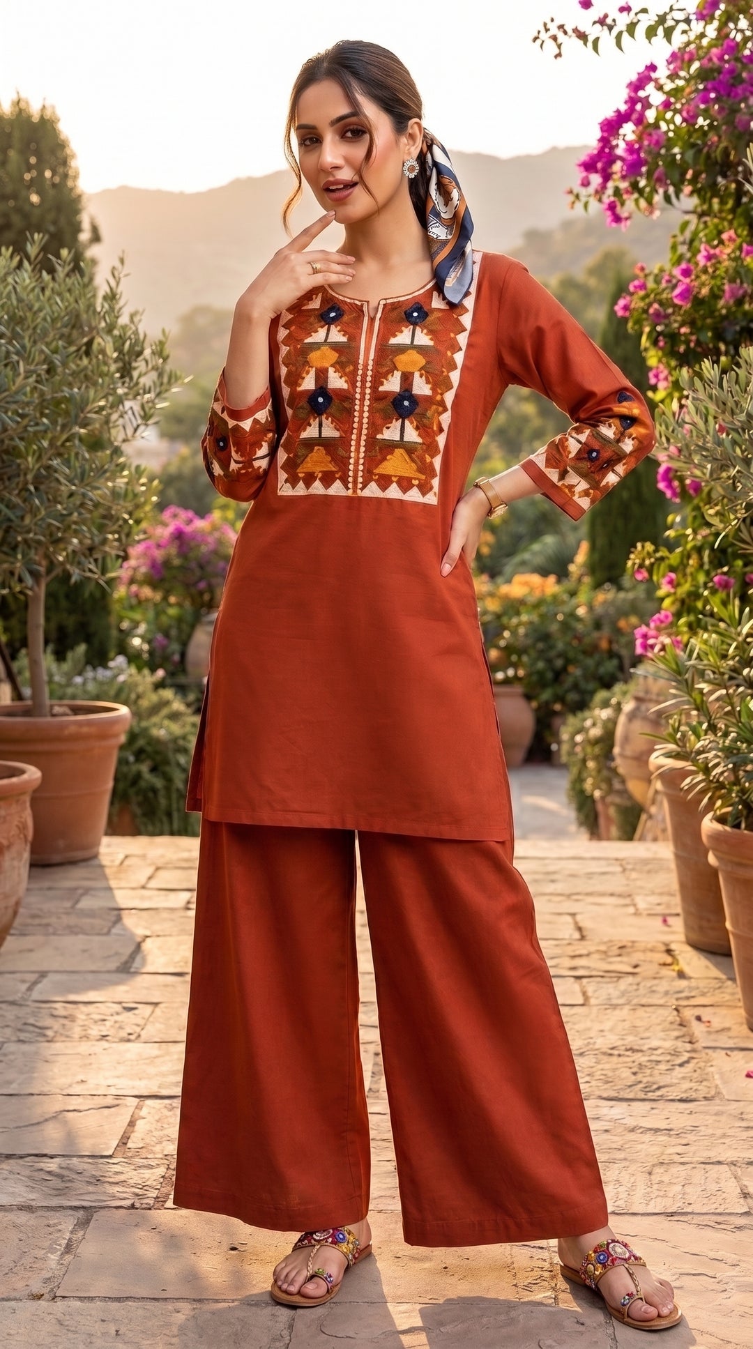 Celestial Charm Cotton Kurti Set