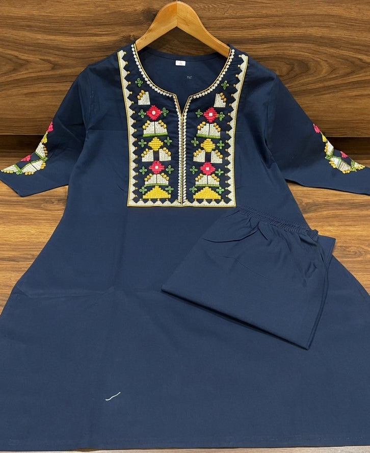 Celestial Charm Cotton Kurti Set
