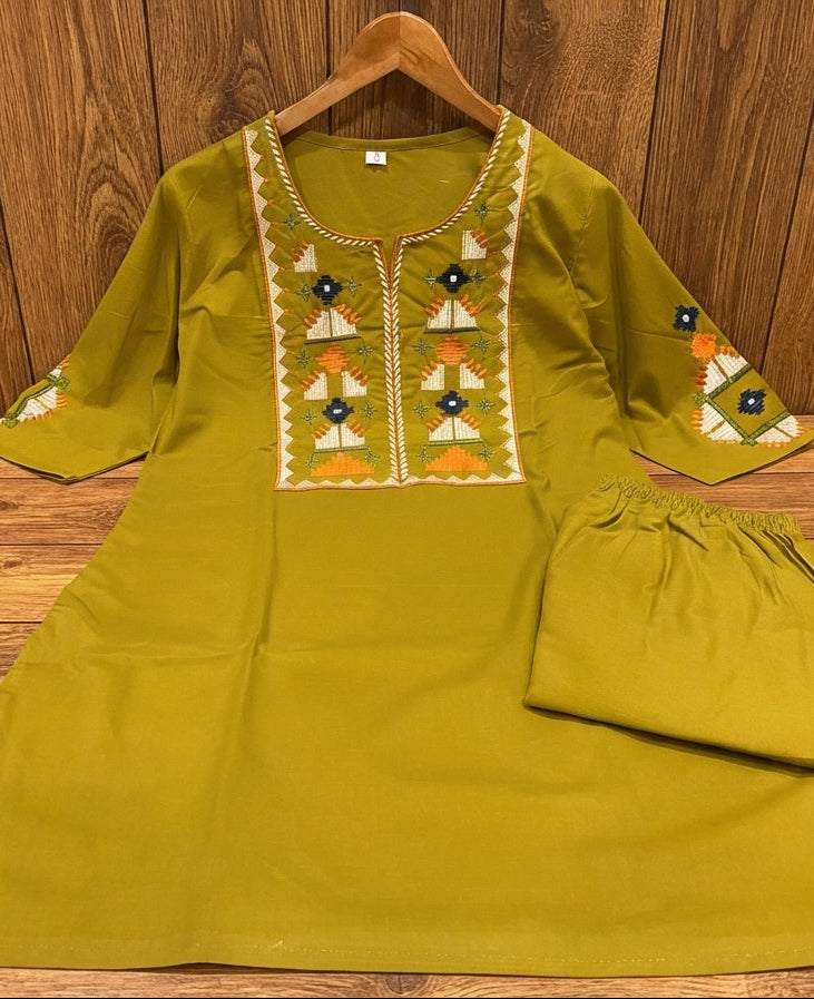 Celestial Charm Cotton Kurti Set