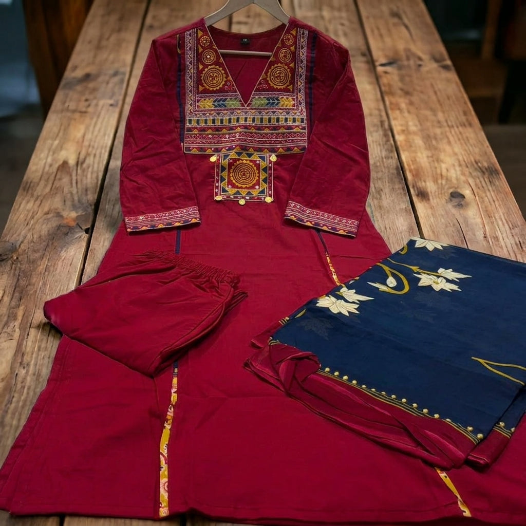 Twist And Turn Cotton Kurti Set