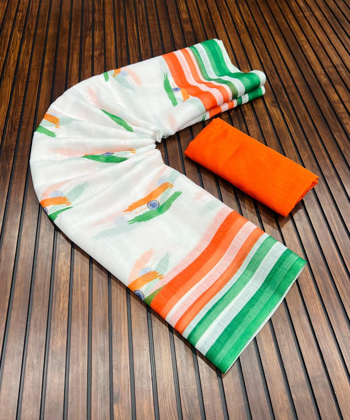 Tiranga Grace Semi Linen Saree (Independence Day Special)