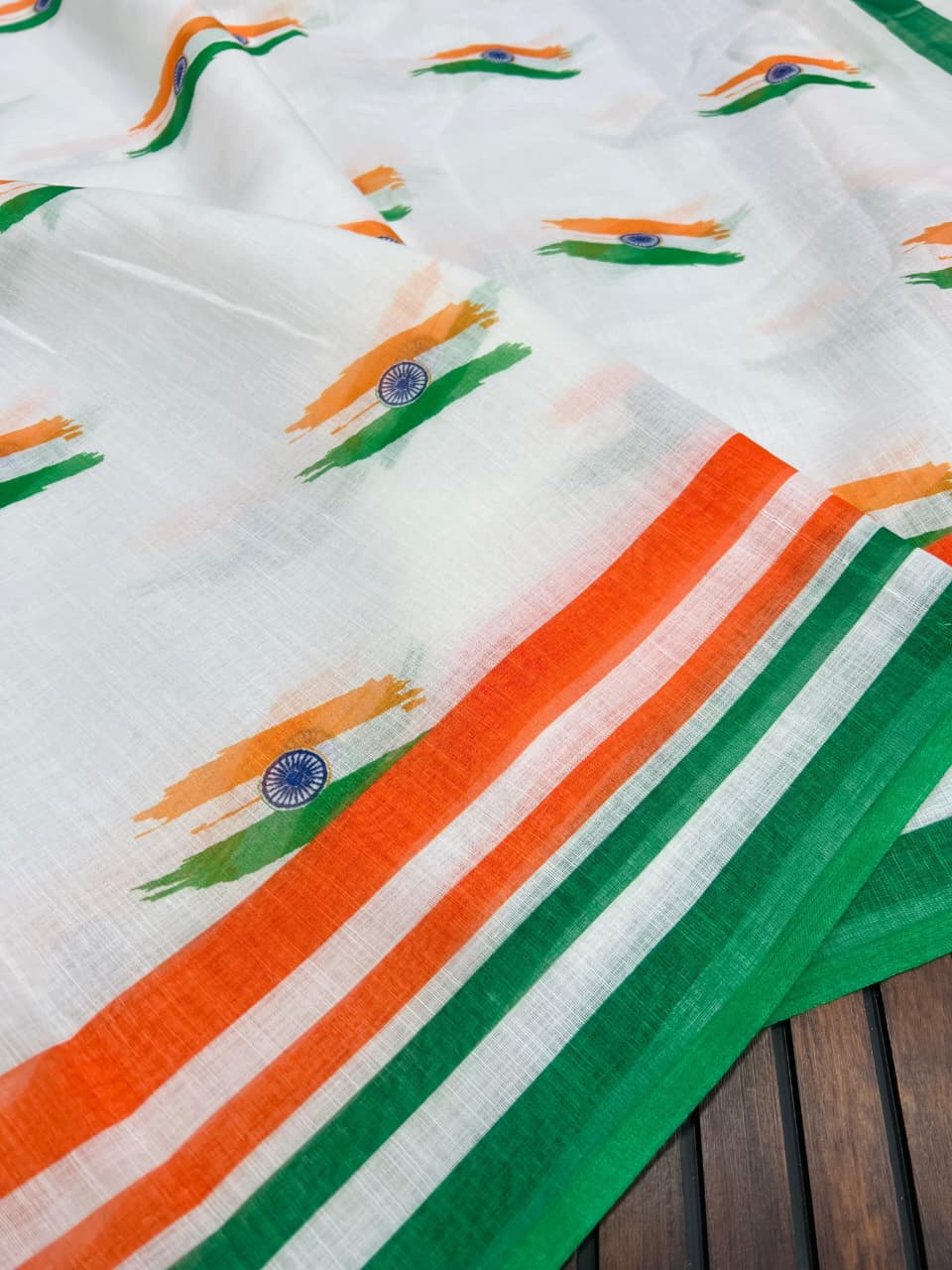 Tiranga Grace Semi Linen Saree (Independence Day Special)