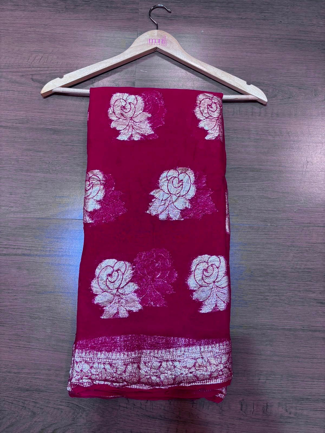 Like A Rose Designer Georgette Saree With Blouse Combo