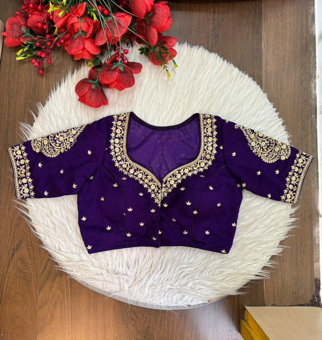 Portrait of Royalty Vichitra Silk Blouse