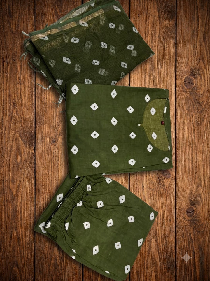 Be My Bandhani Kota Doriya Cotton Kurti Set