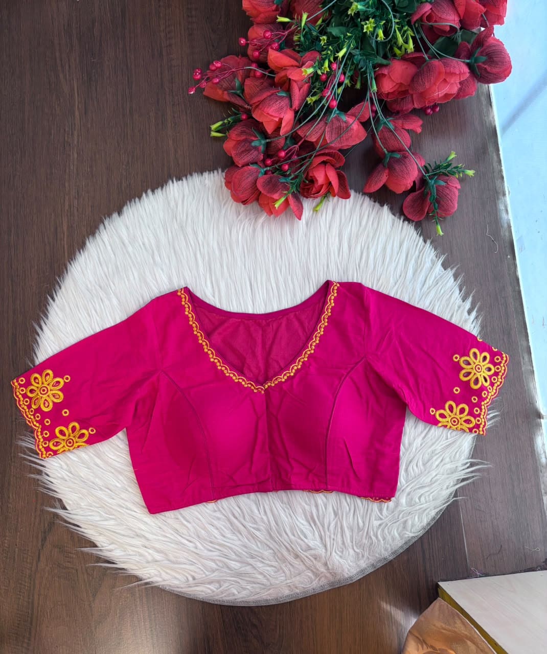 A Crown of Petals Cotton Embroidered Blouse